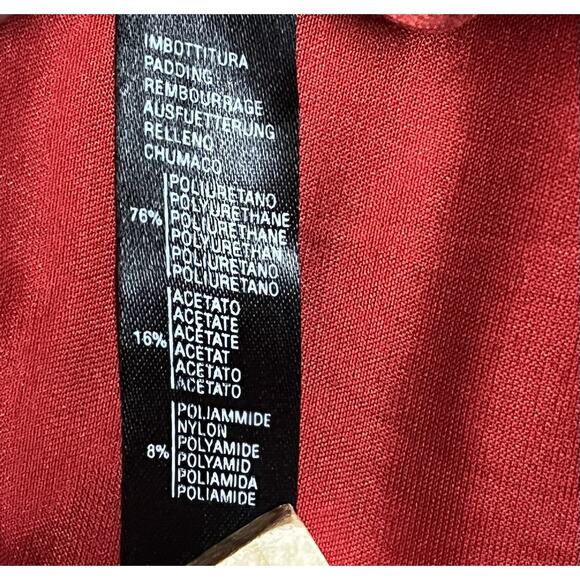 LA PERLA Red Satin Bustier Corset Top 2 (34 US). Black lace trim, underwire, zip - Picture 10 of 14